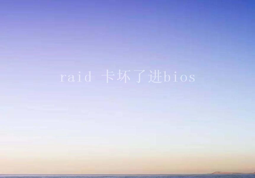 raid 卡坏了进bios1