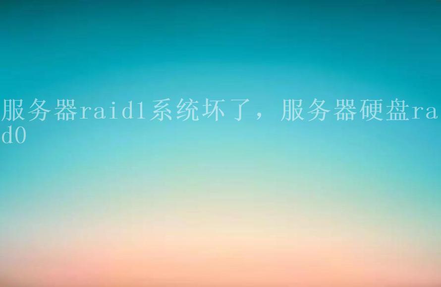 服务器raid1系统坏了，服务器硬盘raid02