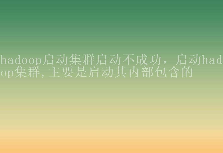 hadoop启动集群启动不成功，启动hadoop集群,主要是启动其内部包含的2