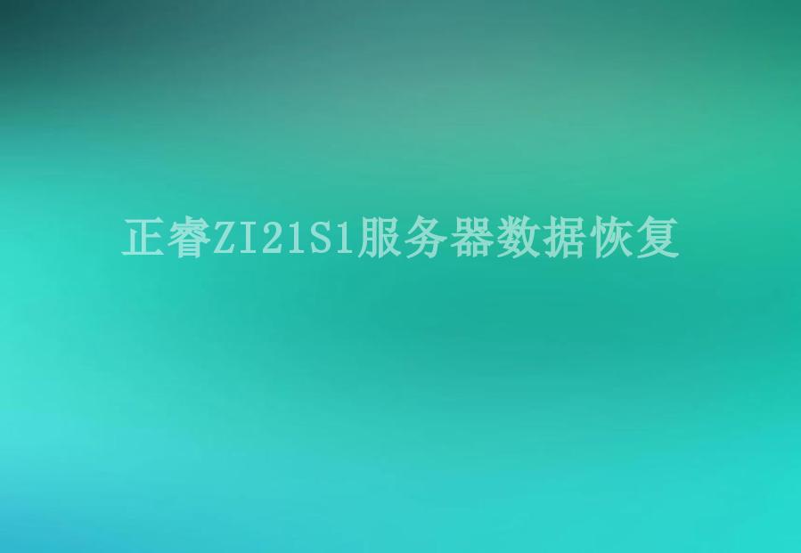 正睿ZI21S1服务器数据恢复1