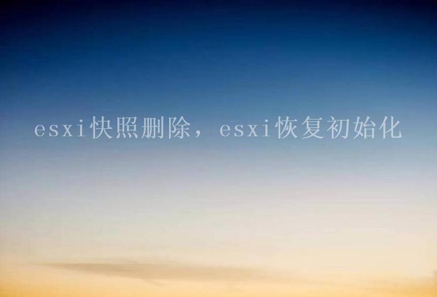 esxi快照删除，esxi恢复初始化1