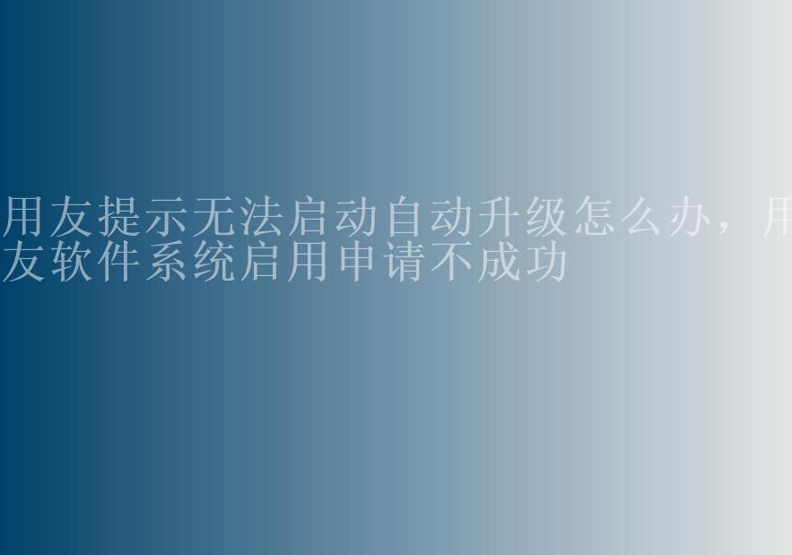 用友提示无法启动自动升级怎么办，用友软件系统启用申请不成功2