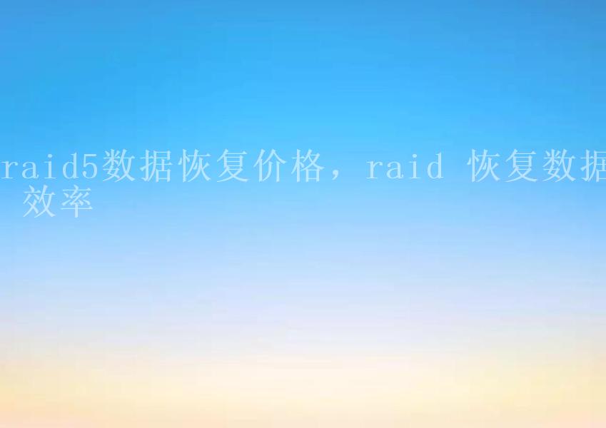 raid5数据恢复价格，raid 恢复数据 效率1