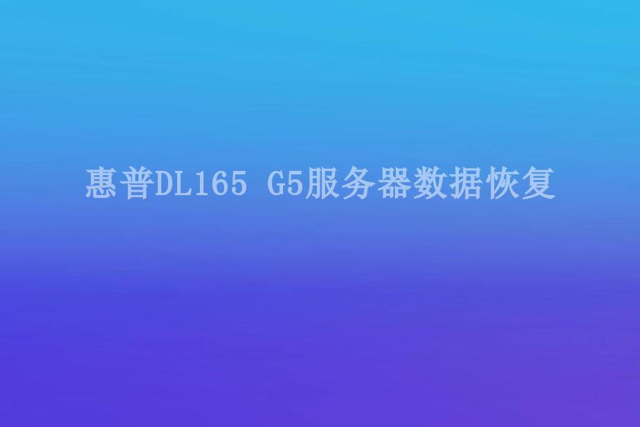 惠普DL165 G5服务器数据恢复1