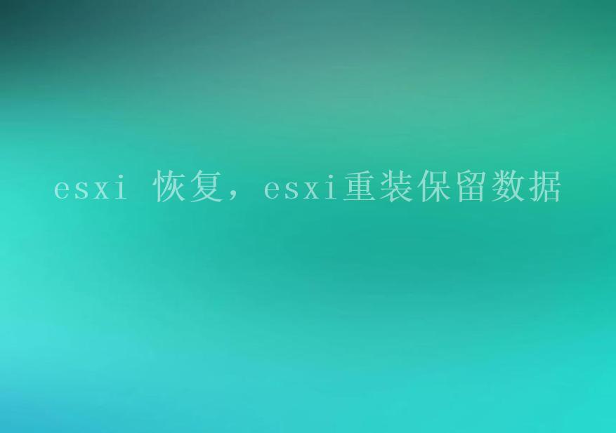 esxi 恢复，esxi重装保留数据1