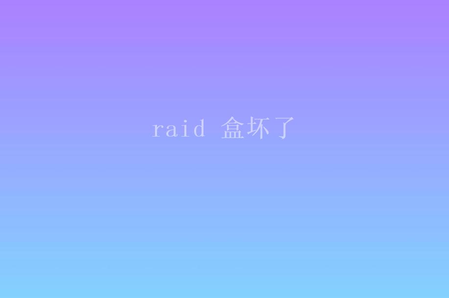 raid 盒坏了1