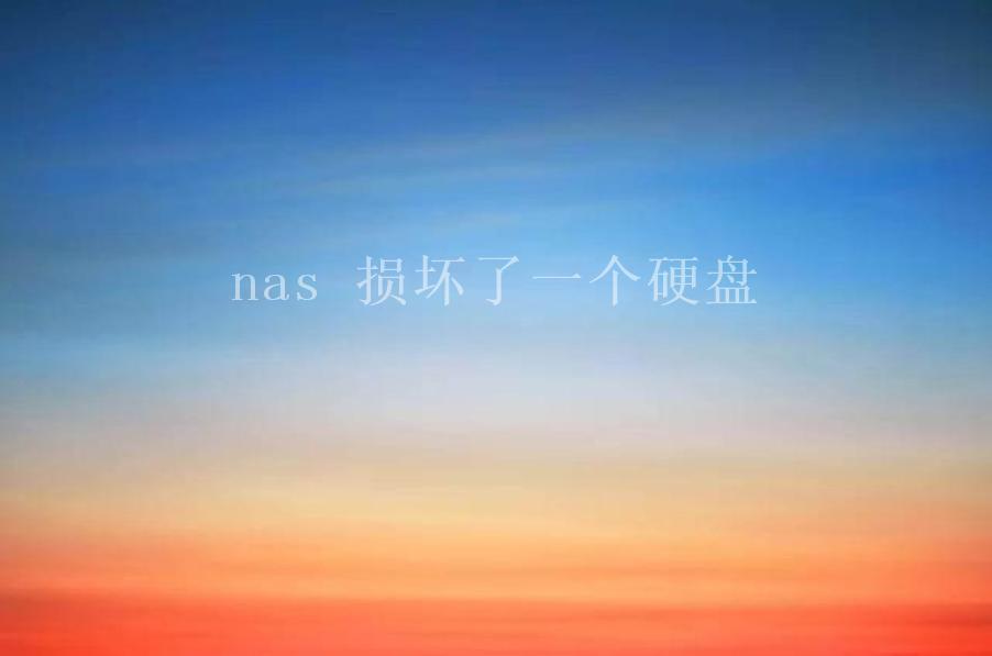 nas 损坏了一个硬盘1