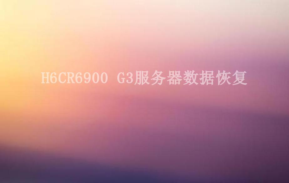 H6CR6900 G3服务器数据恢复2