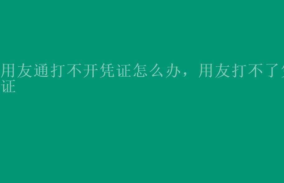 用友通打不开凭证怎么办，用友打不了凭证2