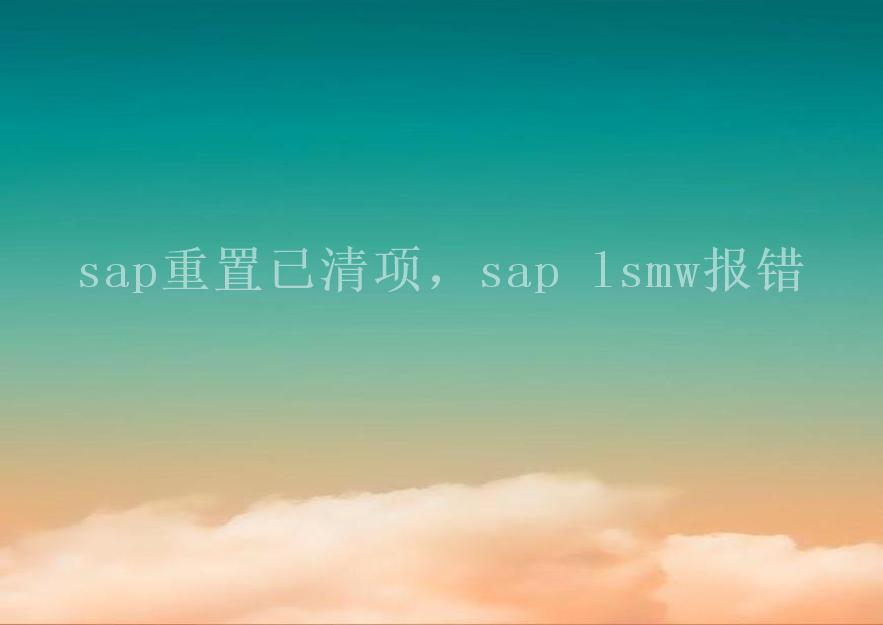 sap重置已清项，sap lsmw报错2