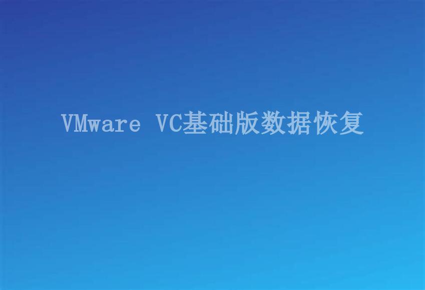 VMware VC基础版数据恢复2