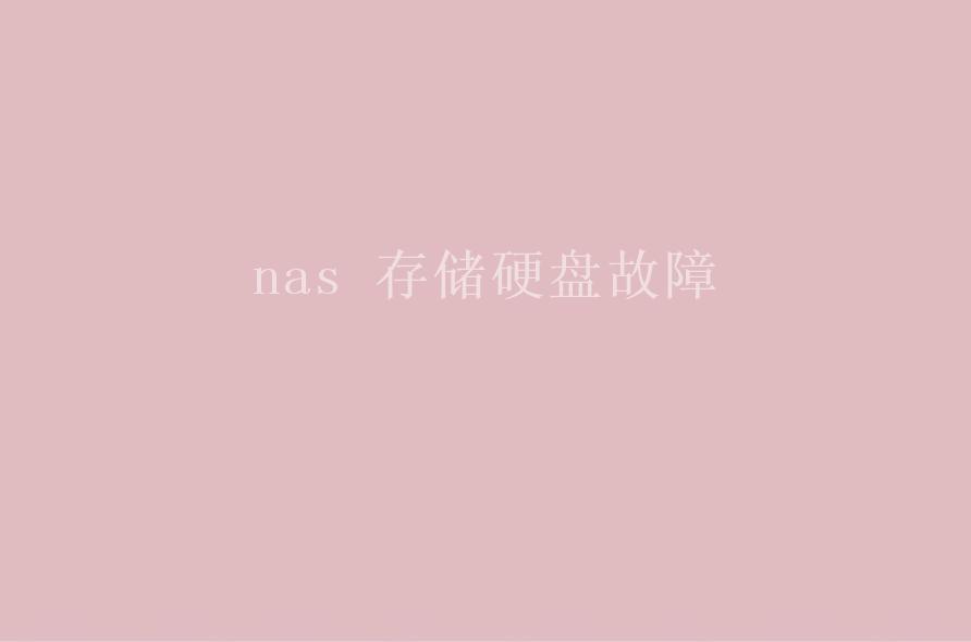 nas 存储硬盘故障2