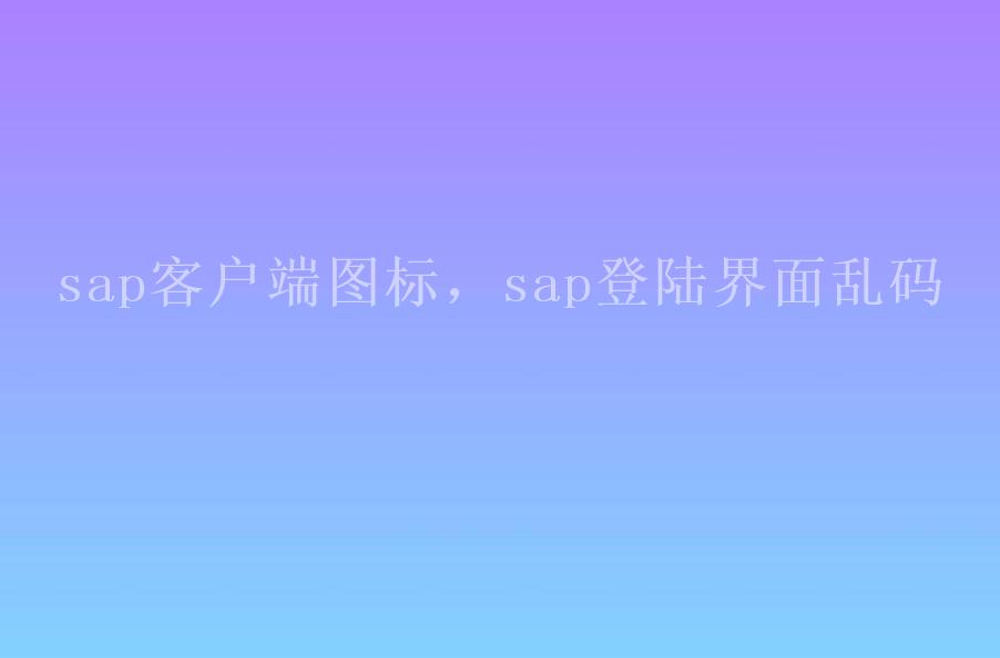 sap客户端图标，sap登陆界面乱码2