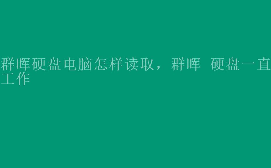 群晖硬盘电脑怎样读取，群晖 硬盘一直工作1