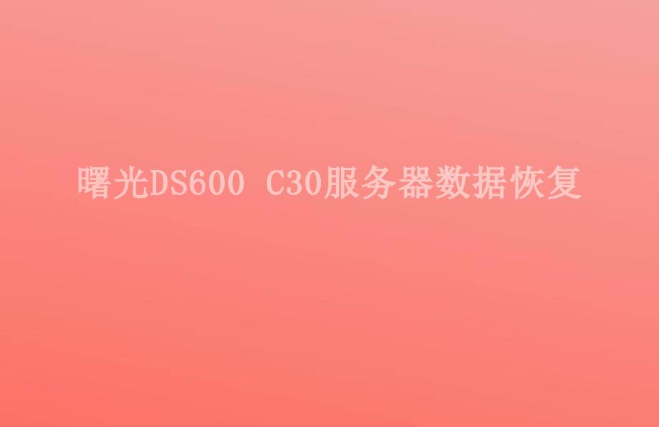 曙光DS600 C30服务器数据恢复2