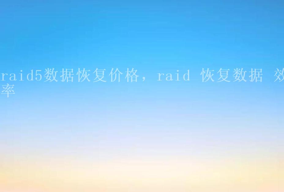 raid5数据恢复价格，raid 恢复数据 效率2