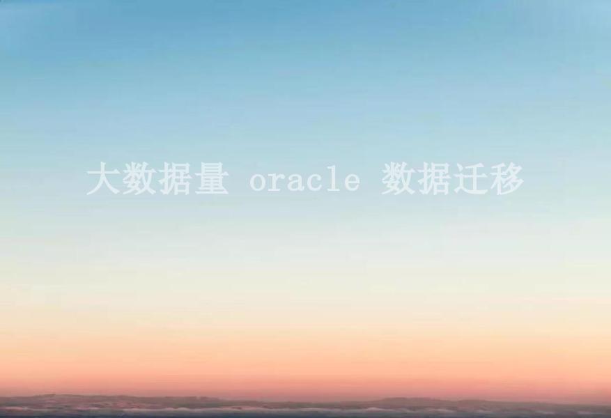 大数据量 oracle 数据迁移2