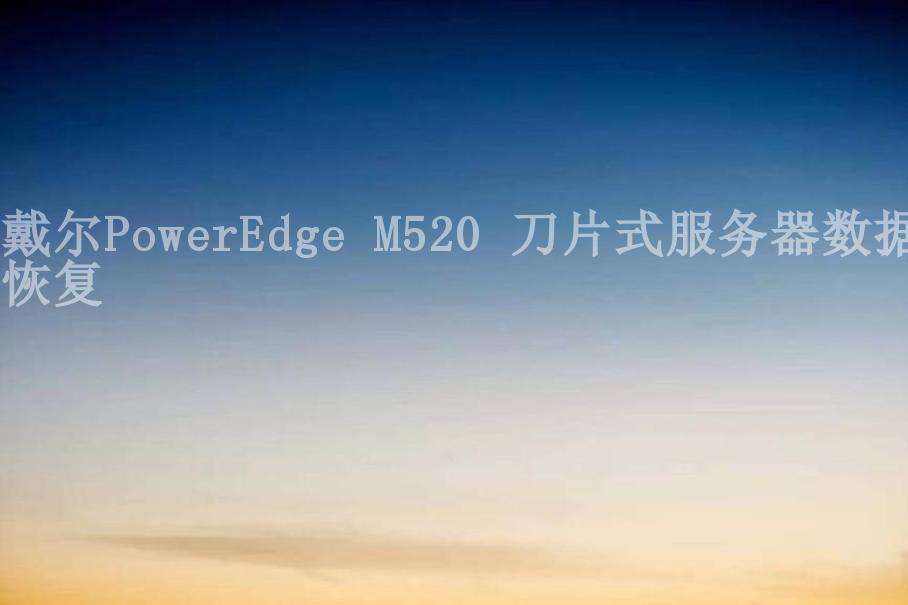 戴尔PowerEdge M520 刀片式服务器数据恢复2