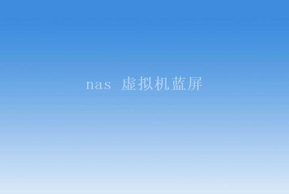 nas 虚拟机蓝屏1