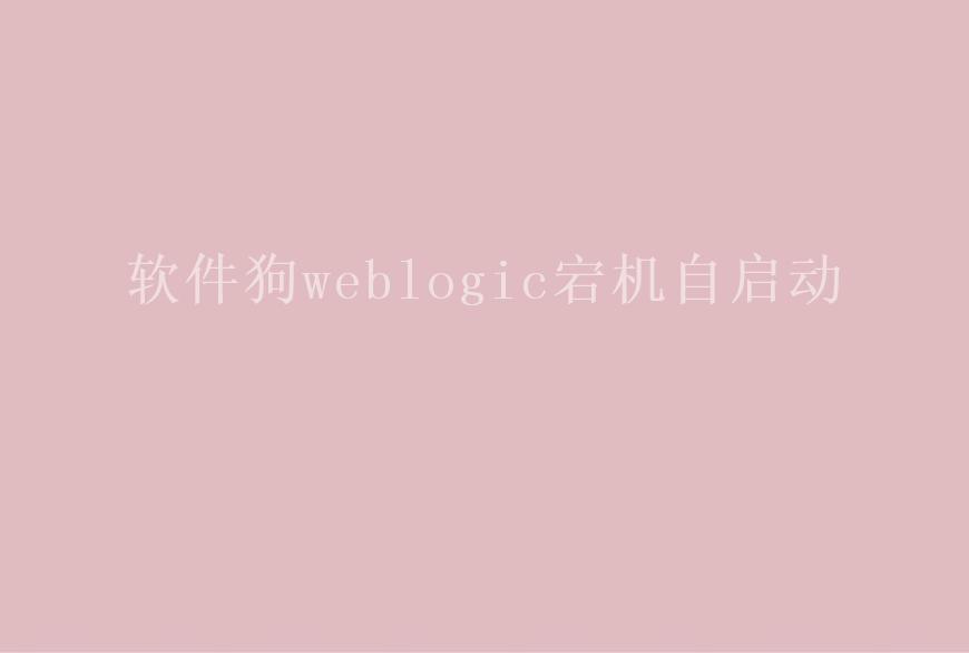 软件狗weblogic宕机自启动2