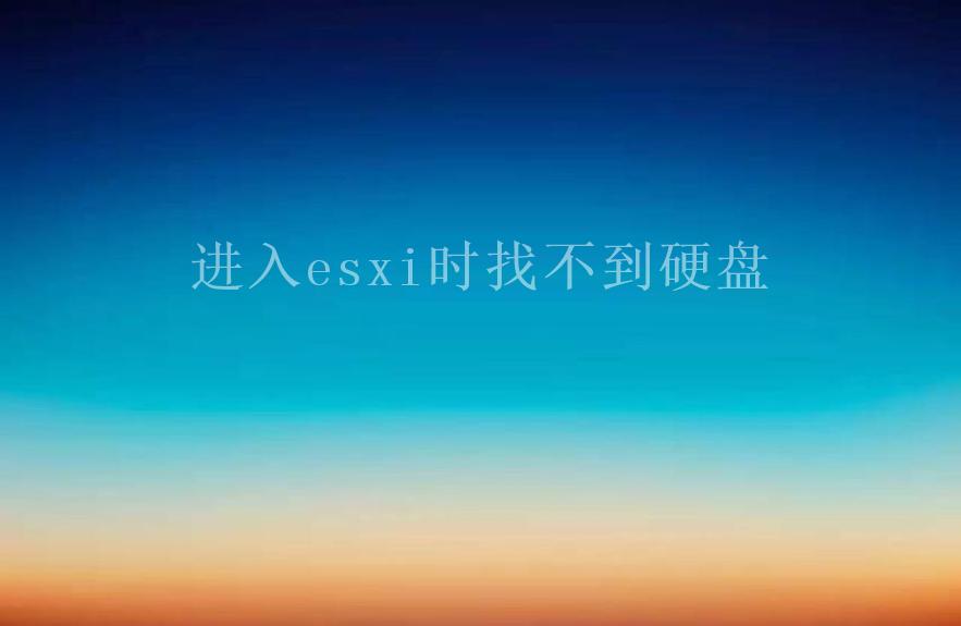 进入esxi时找不到硬盘2