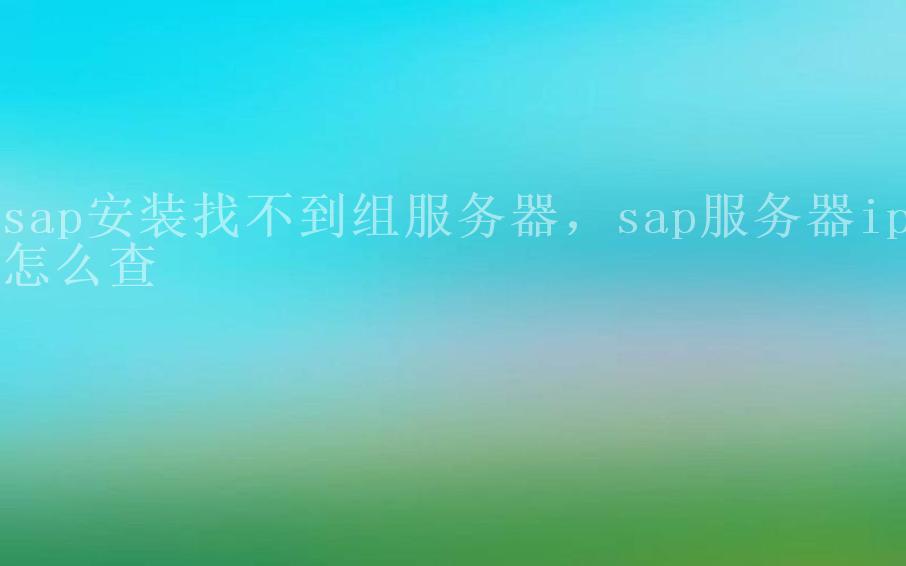 sap安装找不到组服务器，sap服务器ip怎么查1