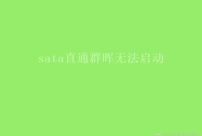 sata直通群晖无法启动1