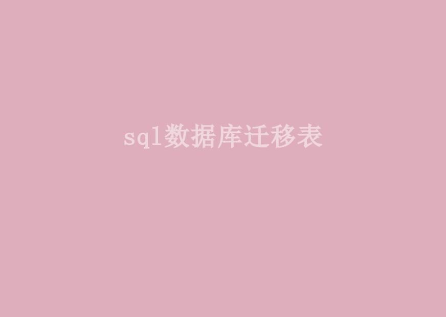 sql数据库迁移表1