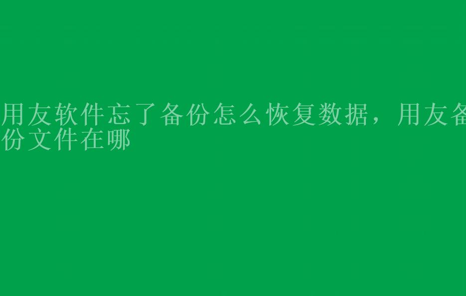 用友软件忘了备份怎么恢复数据，用友备份文件在哪2