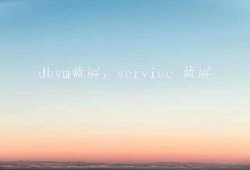 dbvm蓝屏，service 蓝屏2