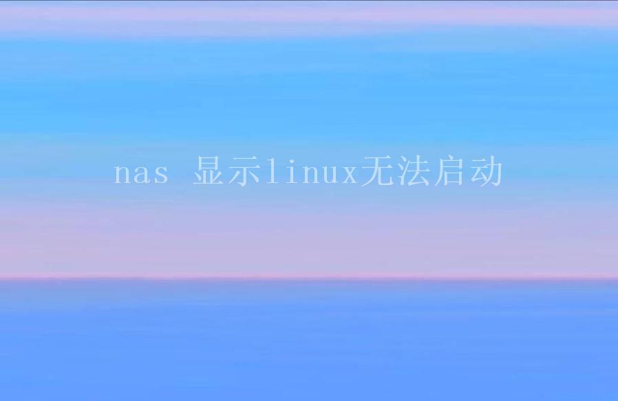 nas 显示linux无法启动2