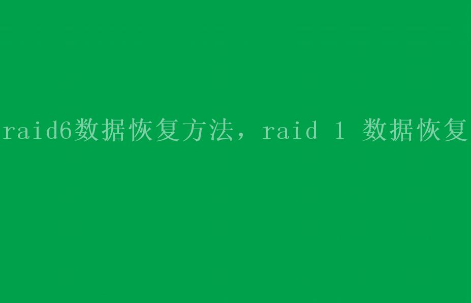 raid6数据恢复方法，raid 1 数据恢复2