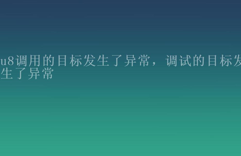 u8调用的目标发生了异常，调试的目标发生了异常2