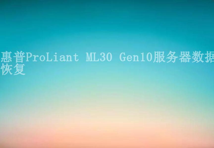 惠普ProLiant ML30 Gen10服务器数据恢复1