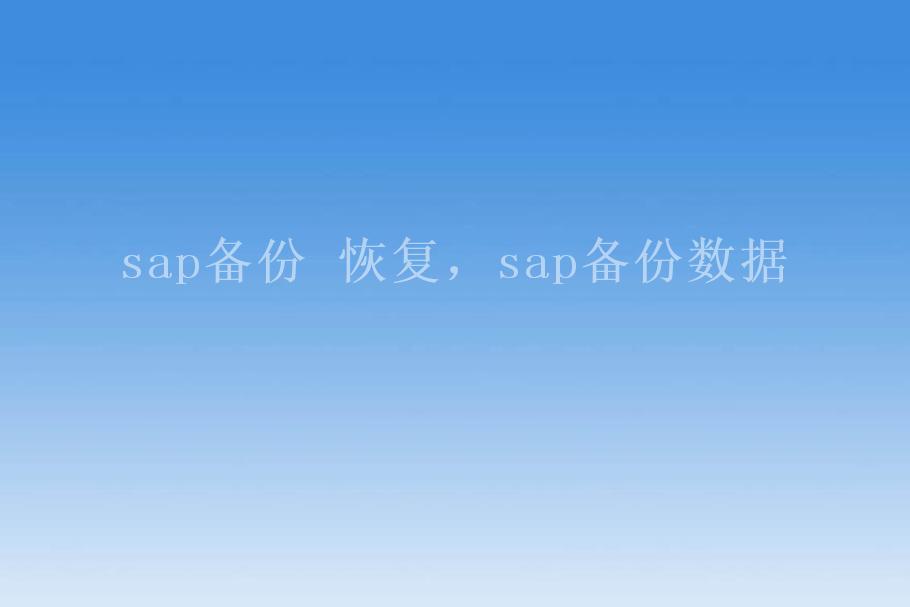 sap备份 恢复，sap备份数据1