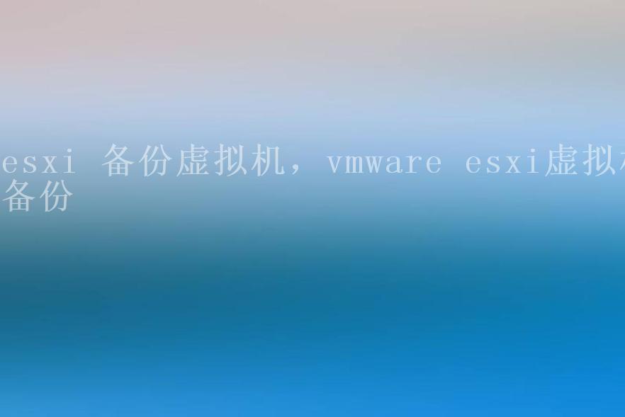 esxi 备份虚拟机，vmware esxi虚拟机备份1