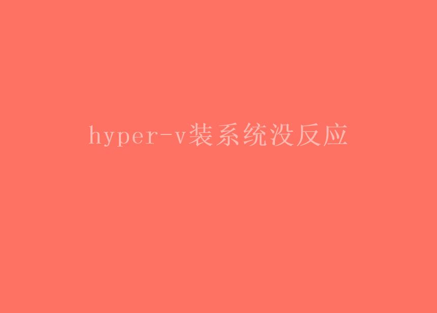 hyper-v装系统没反应2