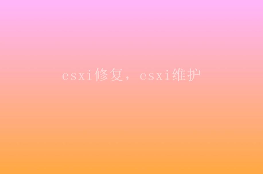 esxi修复，esxi维护2