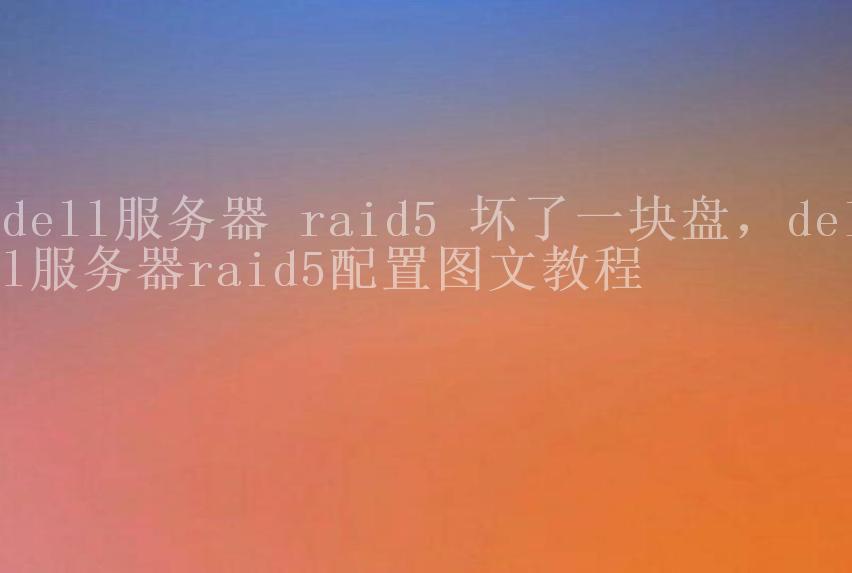 dell服务器 raid5 坏了一块盘，dell服务器raid5配置图文教程1