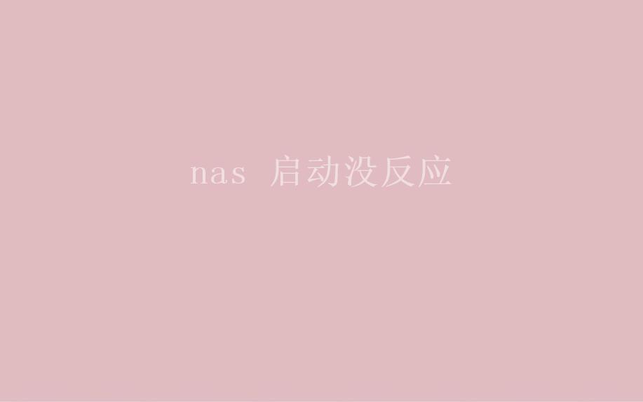 nas 启动没反应1