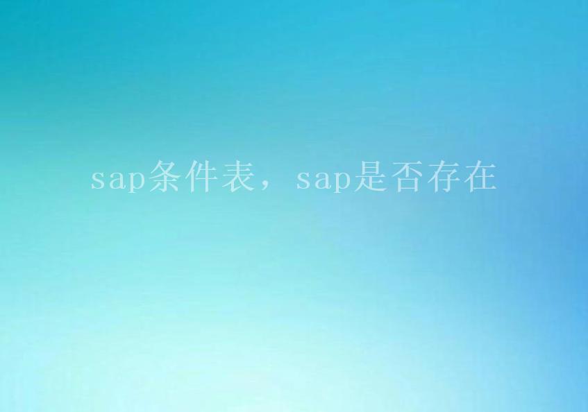 sap条件表，sap是否存在2