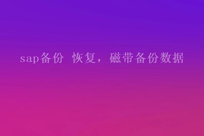 sap备份 恢复，磁带备份数据2