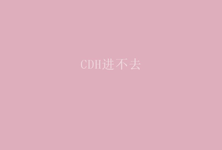 CDH进不去2