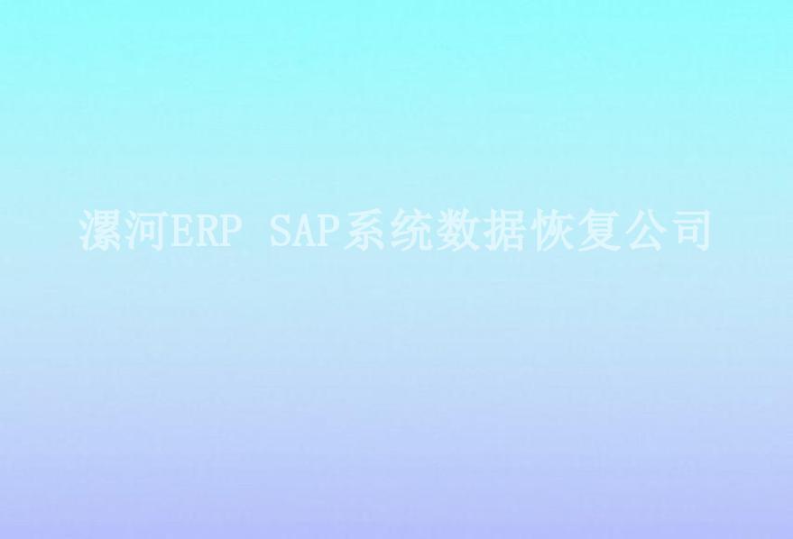 漯河ERP SAP系统数据恢复公司1