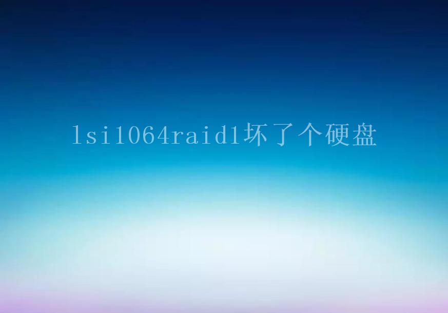 lsi1064raid1坏了个硬盘2