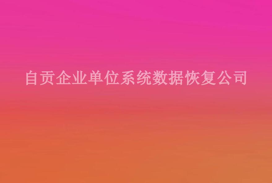 自贡企业单位系统数据恢复公司1