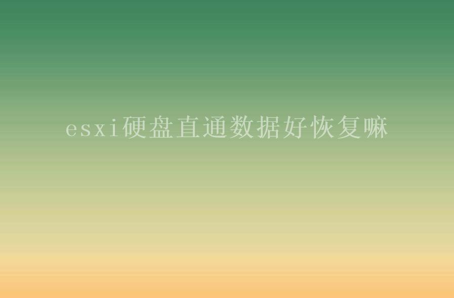 esxi硬盘直通数据好恢复嘛2