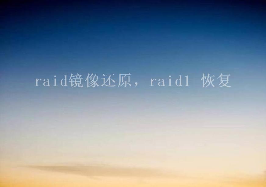 raid镜像还原，raid1 恢复1