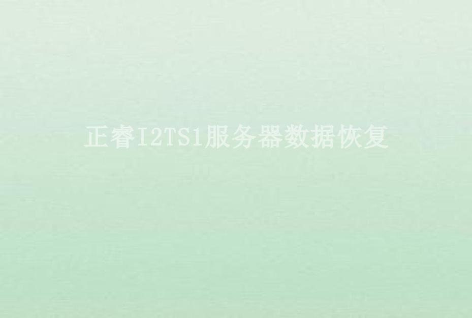 正睿I2TS1服务器数据恢复1