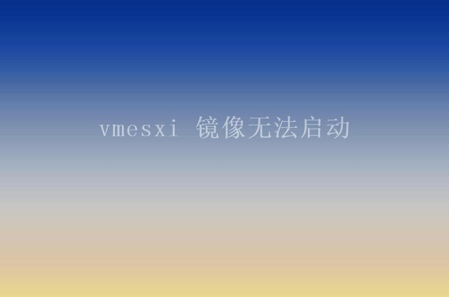 vmesxi 镜像无法启动2